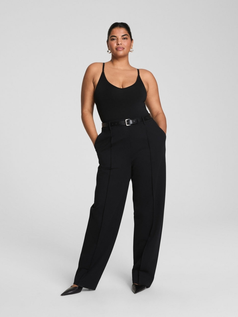 Spanx Ponte Barrel Leg Pleated Dress Pant sz M 8-10 pull on